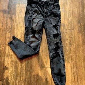 American Eagle black distressed jeans.